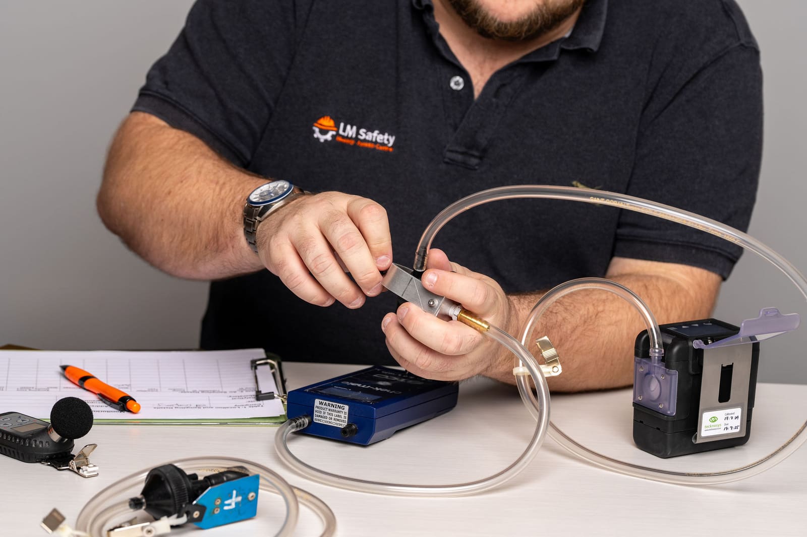 Rotameter used to calibrate sampling pump flow